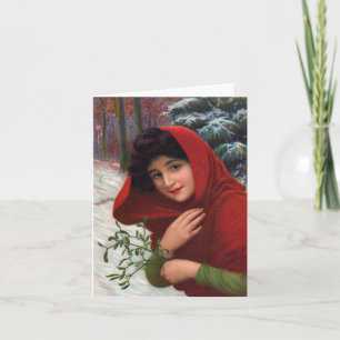 Cartes Pour Fêtes Annuelles Merry Mistletoe Maiden
