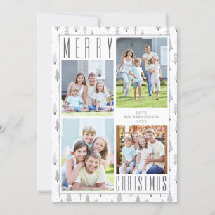 Cartes Pour Fêtes Annuelles MERRY NOËL 4 Photo Arbres gris argent