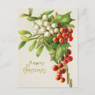 Cartes Pour Fêtes Annuelles Merry noël cerise vintage