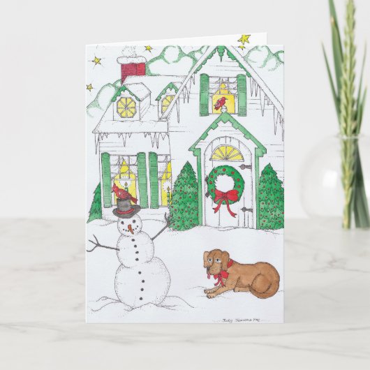 Cartes Pour Fêtes Annuelles MERRY NOËL - Chien (Devant)