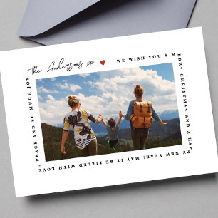 CARTES POUR FÊTES ANNUELLES MERRY NOËL MODERNE ACCUEILLE   PHOTO D'AMOUR DU CO