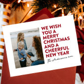 CARTES POUR FÊTES ANNUELLES MERRY NOËL MODERNE & NOUVELLE ANNÉE ROUGE NOIR BLA