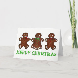 Cartes Pour Fêtes Annuelles MERRY NOËL Pain D'Épice Homme Dame Cookie Noël
