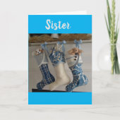 CARTES POUR FÊTES ANNUELLES MERRY NOËL ***SIS*** AVEC AMOUR ET MERCI (Devant)