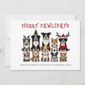 Cartes Pour Fêtes Annuelles Merry Pawlidays Vétérinaire (Devant)