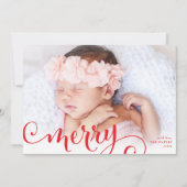 Cartes Pour Fêtes Annuelles MERRY PHOTO famille plaisir calligraphie superposi (Devant)