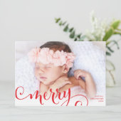 Cartes Pour Fêtes Annuelles MERRY PHOTO famille plaisir calligraphie superposi (Debout devant)