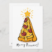 Cartes Pour Fêtes Annuelles Merry Pizzamas - Une tranche de joie festive ! (Devant / Derrière)