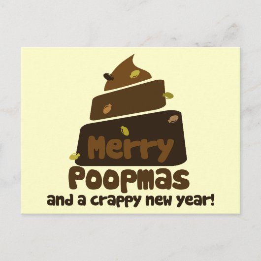 Cartes Pour Fêtes Annuelles Merry Poopmas (Devant)