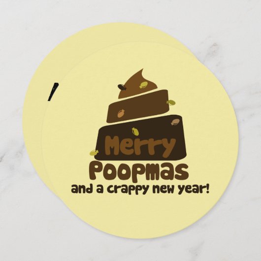 Cartes Pour Fêtes Annuelles Merry Poopmas (Devant / Derrière)