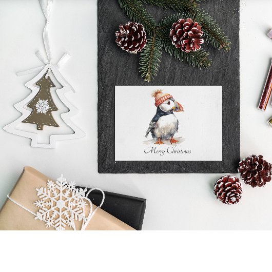 Cartes Pour Fêtes Annuelles Merry Puffin, personnalisé
