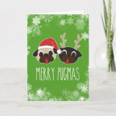 Cartes Pour Fêtes Annuelles Merry Pugmas Holiday Card (Devant)