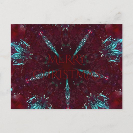 Cartes Pour Fêtes Annuelles Merry Rouge Turquoise Merry Noël Kaleidoscope (Devant)
