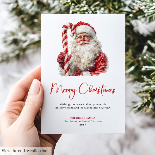 Cartes Pour Fêtes Annuelles Merry Santa Claus Rustic Custom Editable Holiday