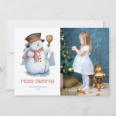Cartes Pour Fêtes Annuelles Merry Snowman | Noël photo (Devant)