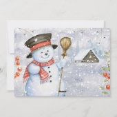 Cartes Pour Fêtes Annuelles Merry Snowman | Noël photo (Dos)