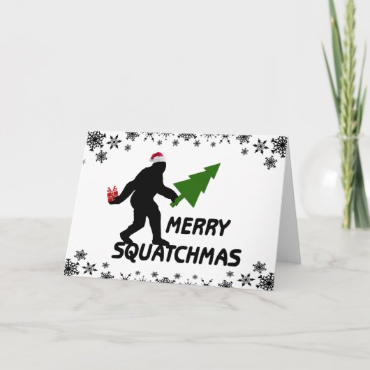 Cartes Pour Fêtes Annuelles Merry Squatchmas (Devant)