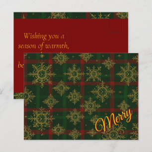 Cartes Pour Fêtes Annuelles Merry Steampunk Flocon de neige rouge et vert Tart