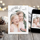 Cartes Pour Fêtes Annuelles Merry Whimsical Script Simple Arch Photo Christmas