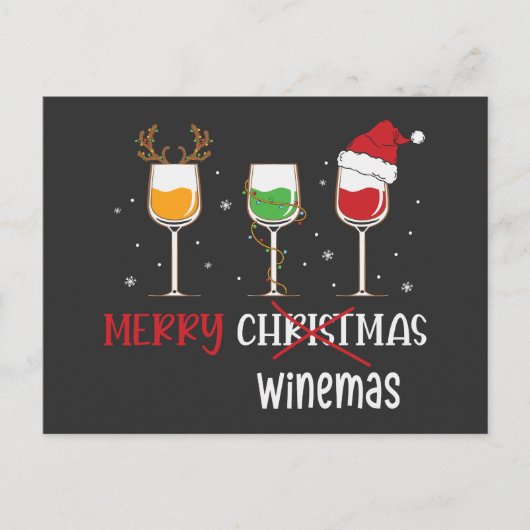 Cartes Pour Fêtes Annuelles Merry Winemas (Devant)