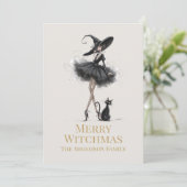 Cartes Pour Fêtes Annuelles Merry Witchmas Gothic Witch Custom Greeting Card (Debout devant)