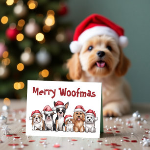 Cartes Pour Fêtes Annuelles Merry Woofmas Chien Noël Funny Animal