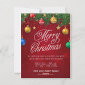 Cartes Pour Fêtes Annuelles Merrycristmas (Dos)