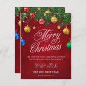 Cartes Pour Fêtes Annuelles Merrycristmas (Devant / Derrière)