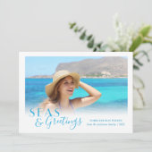 Cartes Pour Fêtes Annuelles Mers et salutations Tropicale Côtière (Debout devant)