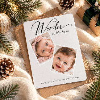 Cartes Pour Fêtes Annuelles Merveille de sa photo de bébé 2 Religieux Noël