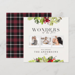 Cartes Pour Fêtes Annuelles Merveilles de son amour multi photo plaid et feuil