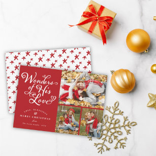 Cartes Pour Fêtes Annuelles Merveilles de son amour Noël religieux 3 Photo