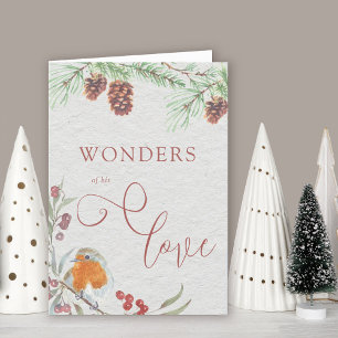 Cartes Pour Fêtes Annuelles Merveilles de son Amour Noël Rouge-Gorge et Pommes