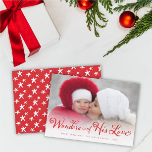 Cartes Pour Fêtes Annuelles Merveilles de son amour Photo de Noël religieuse