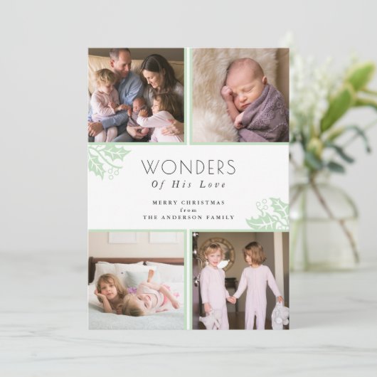 Cartes Pour Fêtes Annuelles Merveilles de son amour | Quatre photos Noël (Debout devant)