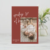 Cartes Pour Fêtes Annuelles Merveilles De Son Amour Une Photo Noël Religieux (Debout devant)