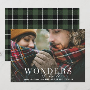 Cartes Pour Fêtes Annuelles Merveilles son amour plaid photo script moderne