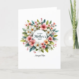Cartes Pour Fêtes Annuelles Merveilleuse à ressort chic couronne florale Bonne
