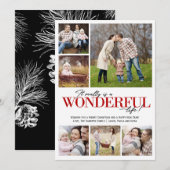 Cartes Pour Fêtes Annuelles Merveilleuse Vie 6 PH Lettres rouges | (Devant / Derrière)