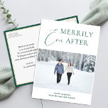 Cartes Pour Fêtes Annuelles Merveilleusement jamais après le script vert photo<br><div class="desc">Merveilleusement Jamais Après Script Vert Photo Noël Carte Postale Moderne Vacances. Envoyez des voeux de vacances personnalisables et personnalisés à vos amis, collègues et famille dans des cartes postales simples, chic, élégantes et modernes de design photo festif, de style naturel minimaliste! Ci-dessous la calligraphie présente votre message de voeux personnalisé...</div>