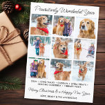 Cartes Pour Fêtes Annuelles Merveilleux Collage photo de chiens de chiens de l<br><div class="desc">Célébrez la joie de l'année passée avec notre carte de Noël "Pawsitly Wonderful Year" ! Parfait pour les amoureux de les chiens et les familles avec animaux de compagnie, cette carte unique et élégante capture l'essence des aventures et des moments de famille de votre ami furry de manière amusante et...</div>