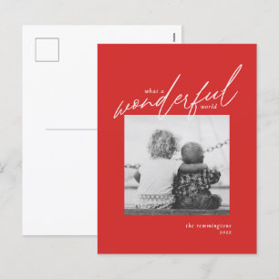 Cartes Pour Fêtes Annuelles Merveilleux Monde Simple Photo Noël Fête Rouge