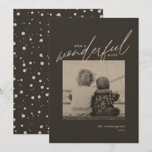 Cartes Pour Fêtes Annuelles Merveilleux Monde Simple Photo Noël Kraft noir