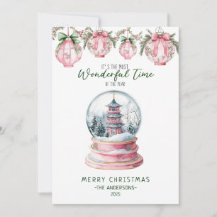 Cartes Pour Fêtes Annuelles Merveilleux temps de l'année Asian Snow Globe Noël