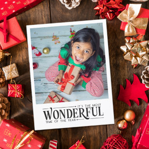 Cartes Pour Fêtes Annuelles Merveilleux temps enfant photo fun Noël