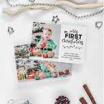 Cartes Pour Fêtes Annuelles Mes premières photos de Noël 2<br><div class="desc">Célébrez le premier Noël de votre bébé avec cette adorable carte de voeux! Customisez-le avec deux précieuses photos de votre nouveau-né, faisant de cette carte un gardien chéri. Partagez la joie de cette étape spéciale avec vos amis et votre famille, et faites de cette période de vacances inoubliable avec une...</div>