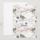 Cartes Pour Fêtes Annuelles Mésange Douce Et Mignonne D'Hiver (Devant / Derrière)