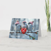 Mésanges de la Saint-Valentin avec cœur rouge