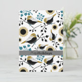 Cartes Pour Fêtes Annuelles Mésanges Douces Et Mignonnes Avec Des Cœurs (Debout devant)