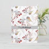 Cartes Pour Fêtes Annuelles Mésanges douces et mignonnes avec des cœurs (Debout devant)